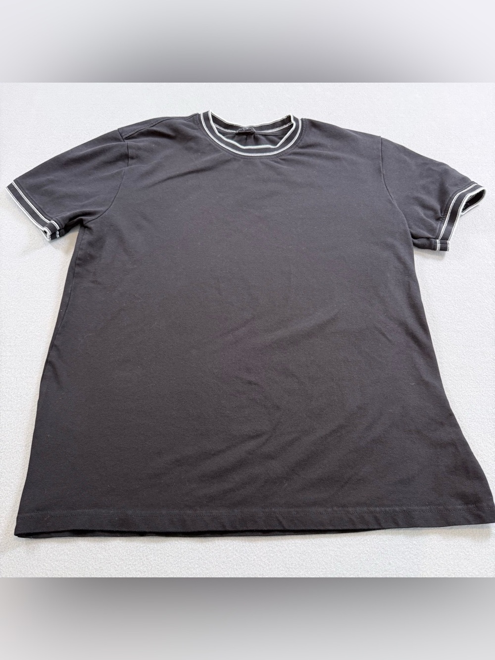 Express Ringer T-Shirt Black Striped Trim Size M